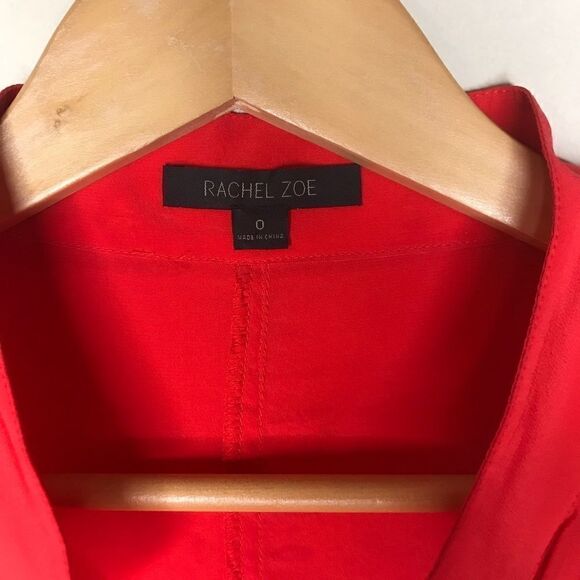 Rachel Zoe Sz 0 Red Silk Romper - Picture 3 of 7